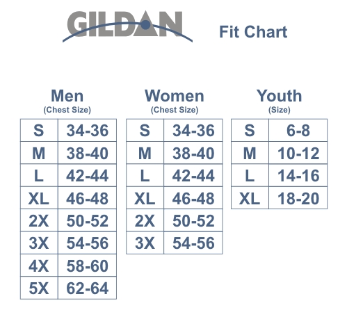 Gildan Youth Shirt Size Chart